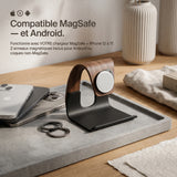 Chargeur sans fil Cascade — support MagSafe aspect bois
