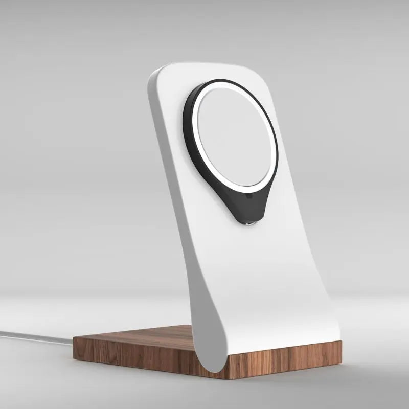 Support MagSafe SleekPeak — chargeur iPhone fin bureau bois