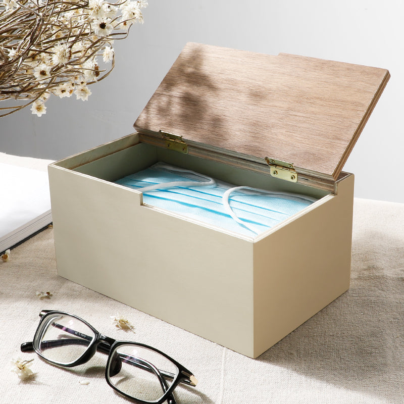 Boîte à masques jetables en bois — rangement décoratif