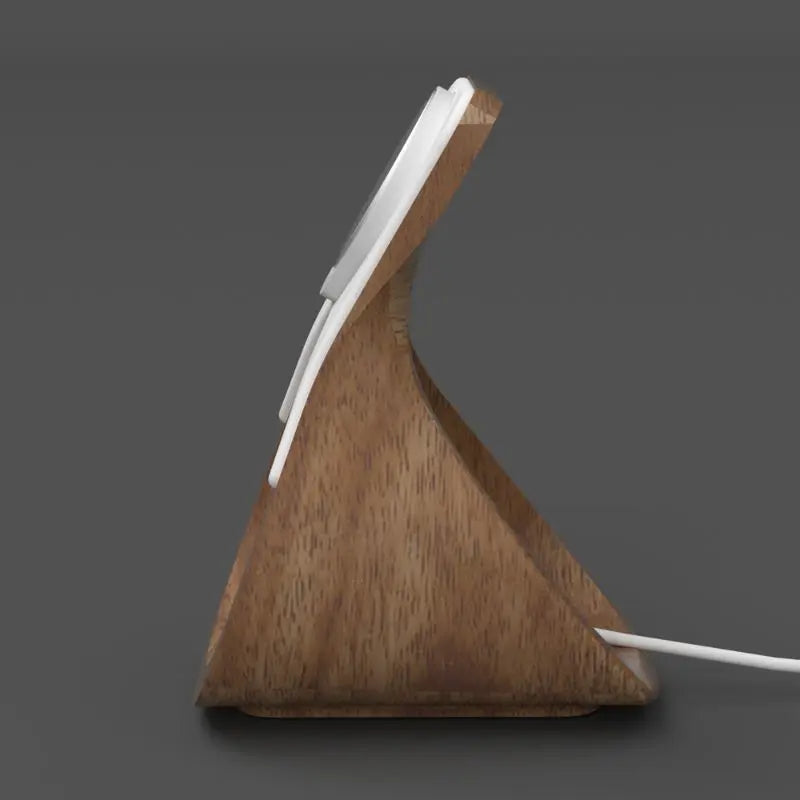 Support MagSafe HaloDock finition bois bureau