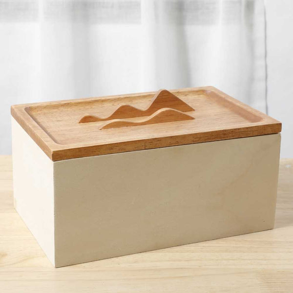 Boîte à mouchoirs en bois massif – Avec gravure personnalisée