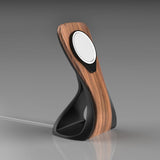 Support MagSafe WaveCraft — chargeur iPhone bois bureau
