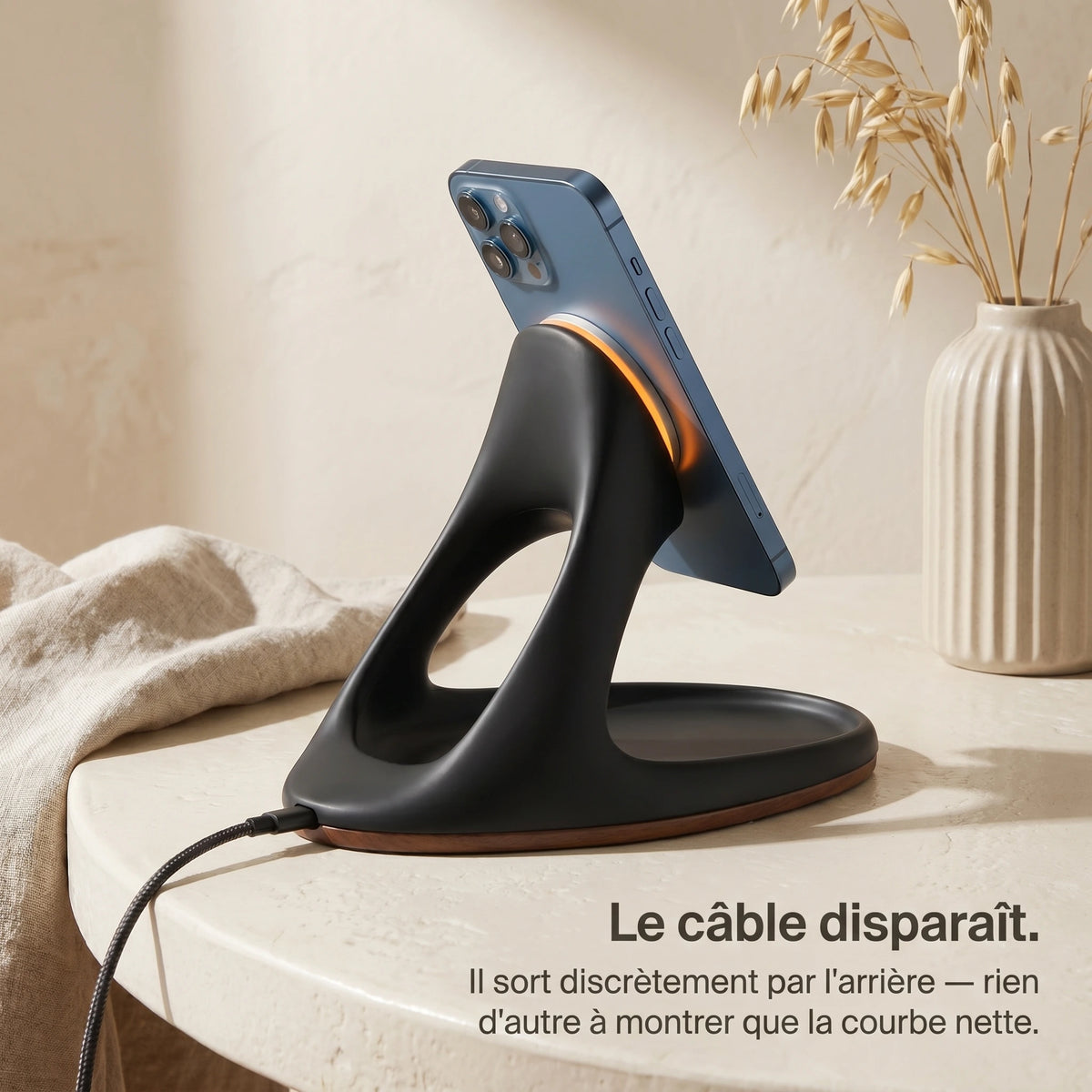 Chargeur sans fil Vaisseau Rouge — station de charge design