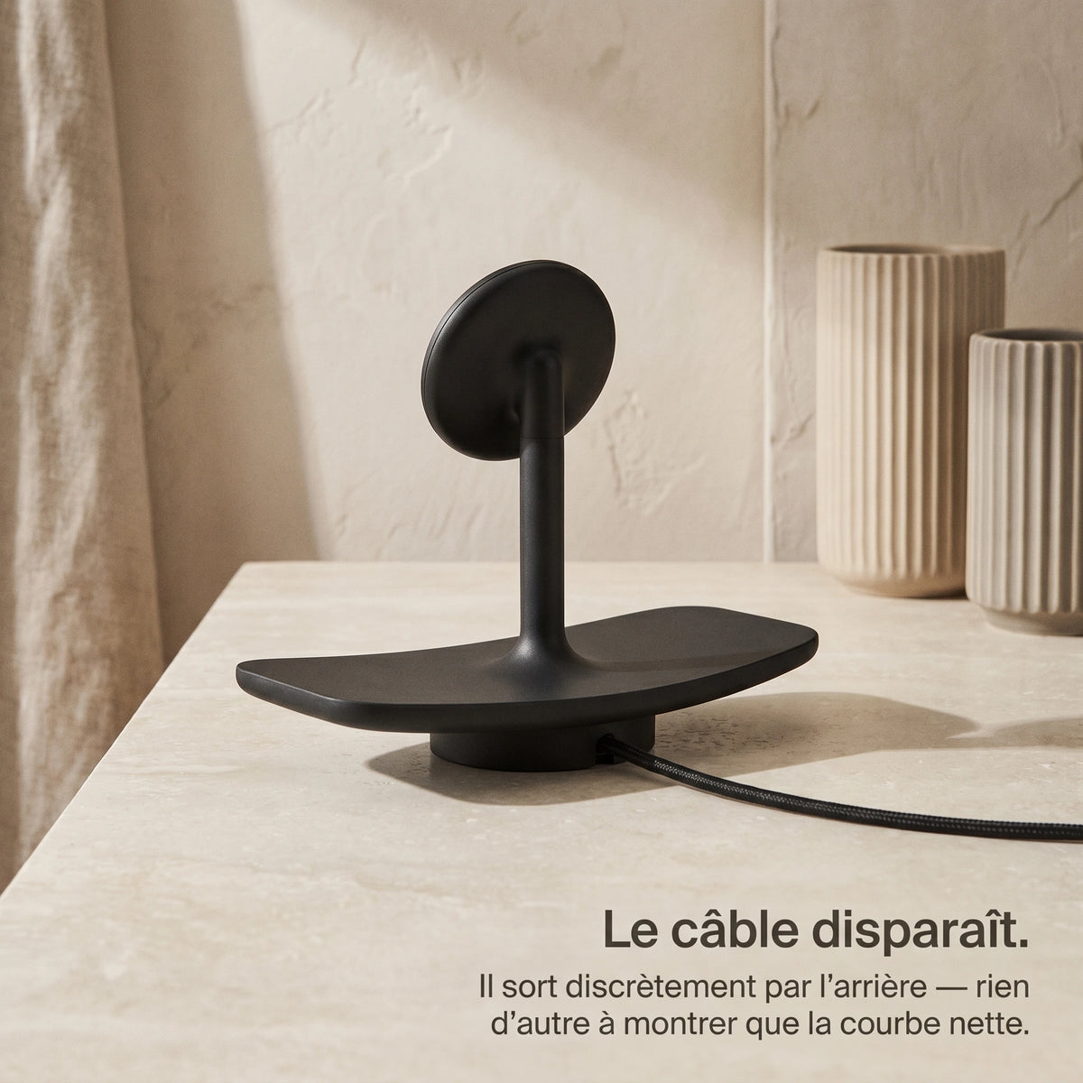 Chargeur sans fil Plateau Noir — station MagSafe design
