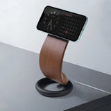 Support téléphone Cobra aspect bois — MagSafe & Android