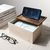 Boîte à masques et support téléphone en bois
