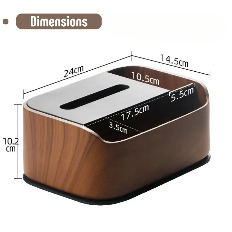 Boîte à mouchoirs en bois design avec compartiments
