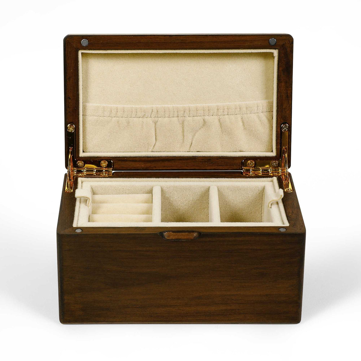 Boîte à bijoux en noyer noir — Gamma, avec gravure