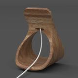 Support MagSafe HaloDock finition bois bureau