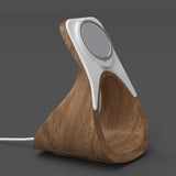 Support MagSafe HaloDock finition bois bureau