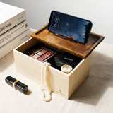 Boîte à masques et support téléphone en bois
