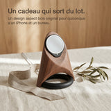 Support téléphone Fusée aspect bois — MagSafe & Android