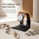 Chargeur sans fil Cascade — support MagSafe aspect bois