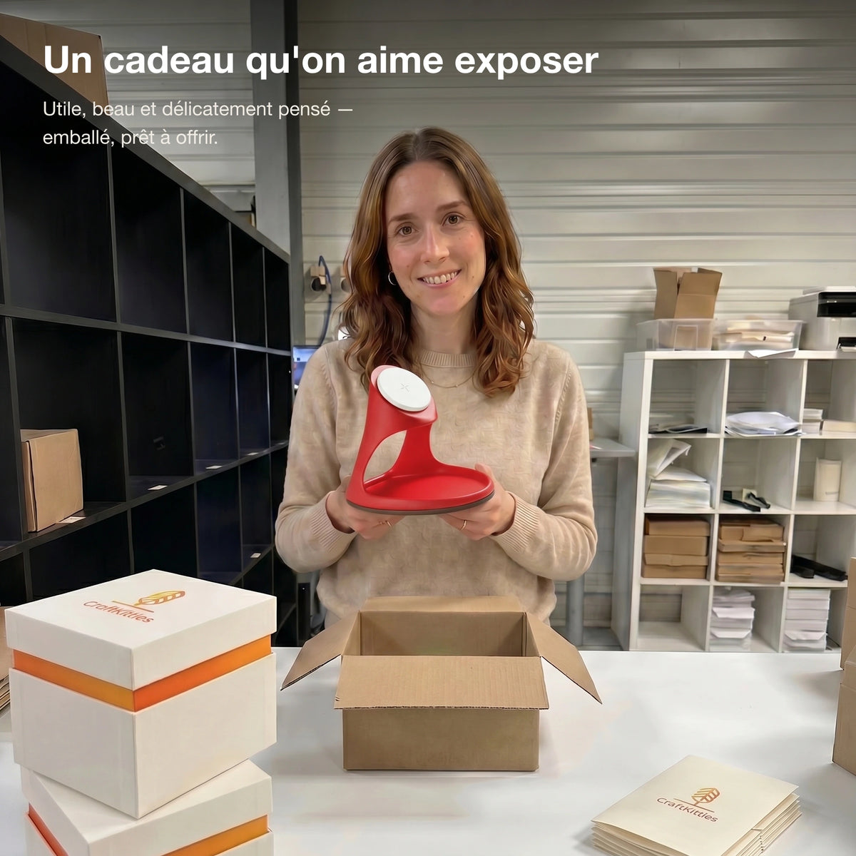 Chargeur sans fil Vaisseau Rouge — station de charge design