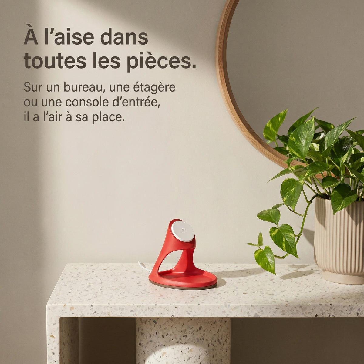 Chargeur sans fil Vaisseau Rouge — station de charge design