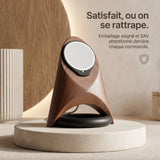 Support téléphone Fusée aspect bois — MagSafe & Android