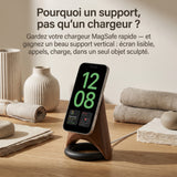 Support téléphone Fusée aspect bois — MagSafe & Android