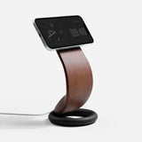 Support téléphone Cobra aspect bois — MagSafe & Android