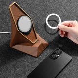 Support chargeur MagSafe Hexagon — aspect bois