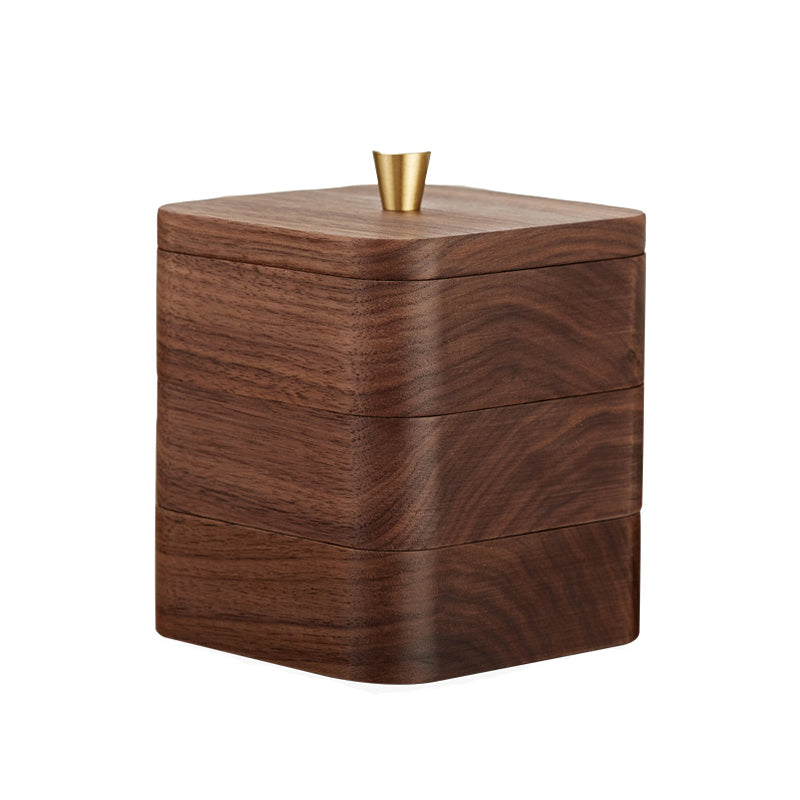 Boîte de rangement bois à trois niveaux — déco bureau