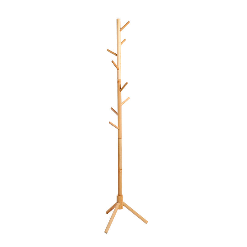 Portemanteau sur pied en bois de hêtre — hauteur réglable