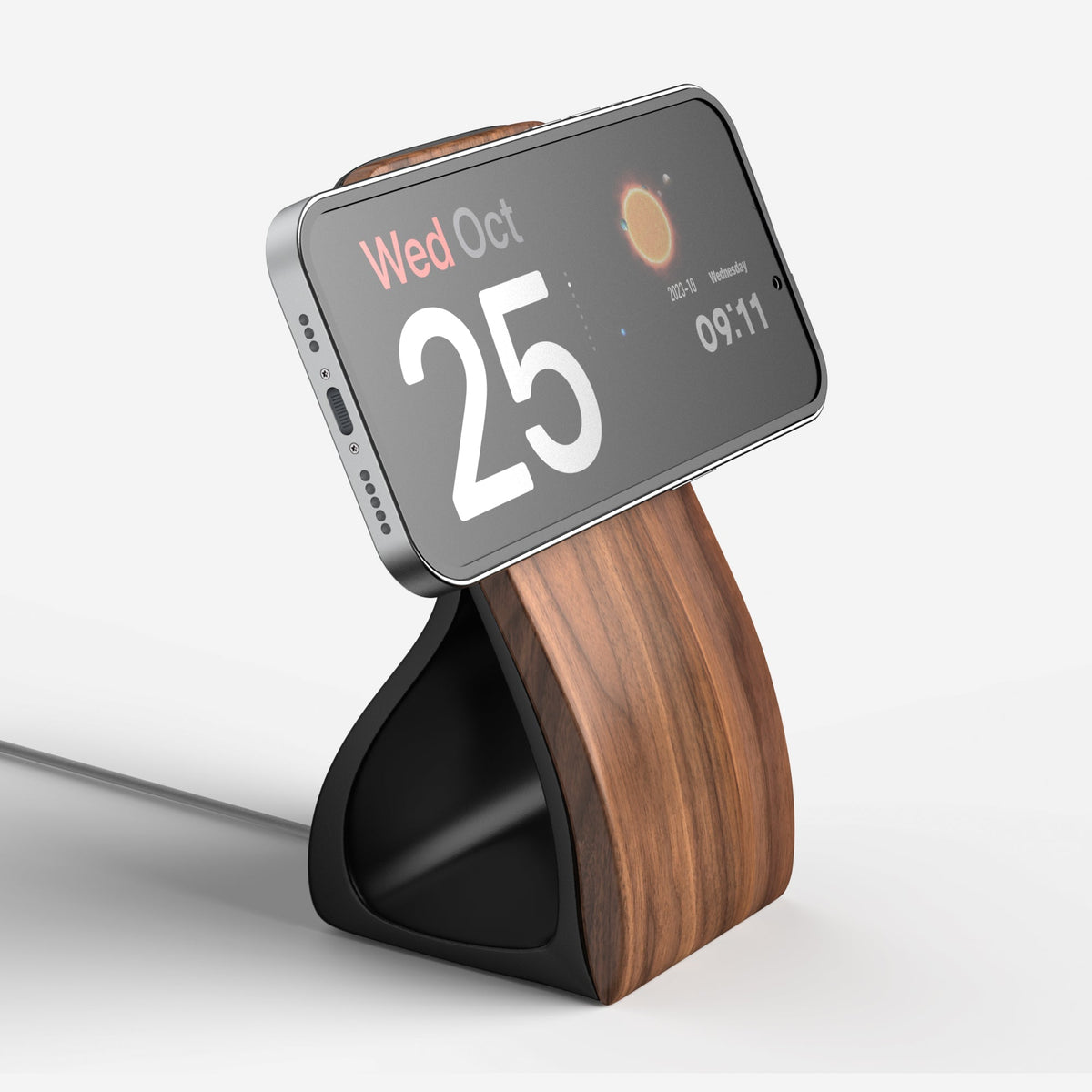 Support téléphone Woodface aspect bois — MagSafe & Android