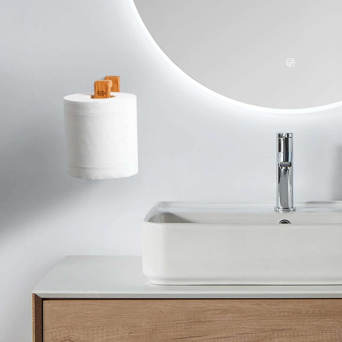Porte-papier toilette miniature en bois massif — MINIMES