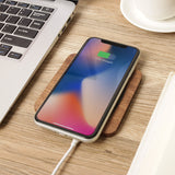 Chargeur sans fil en noyer massif — finition miroir