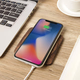 Chargeur sans fil en noyer — Petit modèle compact 10 cm