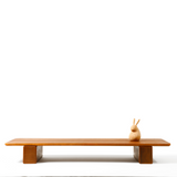 Support écran double bois noyer — 75 cm bureau