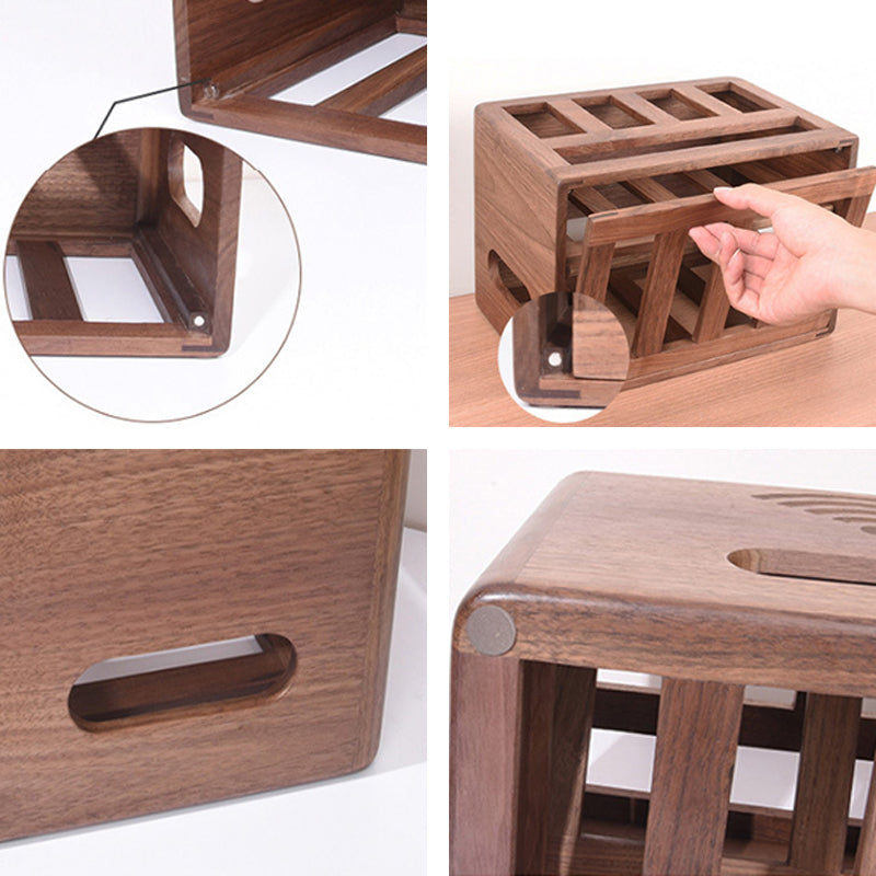 Boîte cache-câble routeur WiFi en bois naturel — déco salon