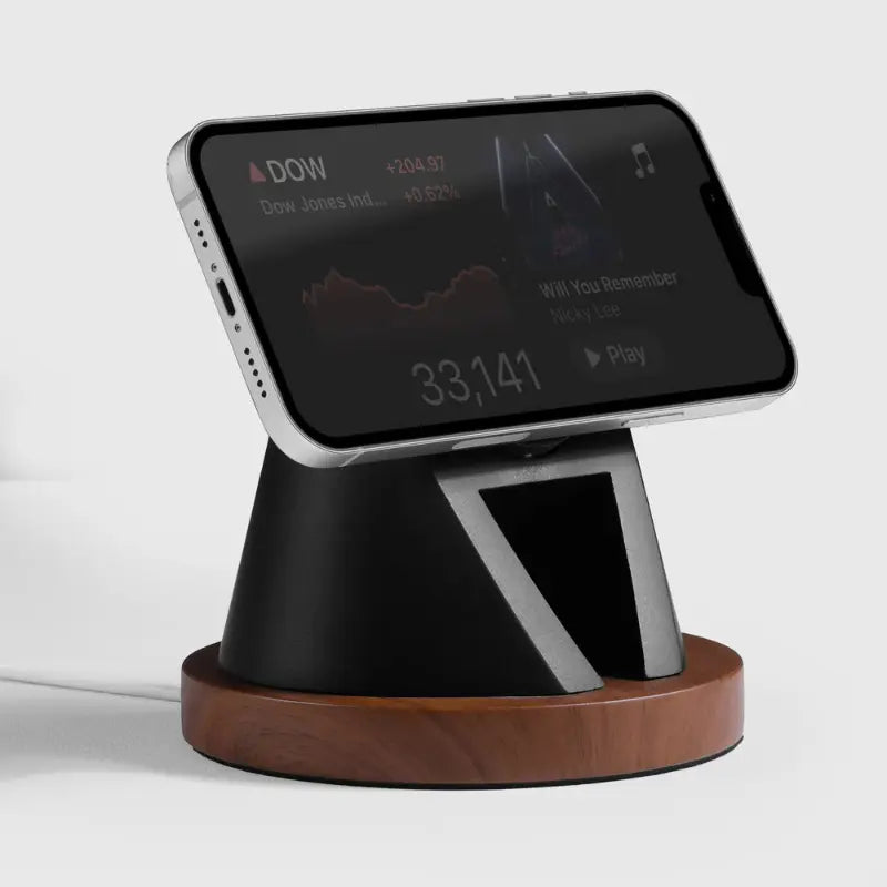 Support téléphone Tipi aspect bois — MagSafe & Android