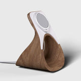 Support MagSafe HaloDock finition bois bureau