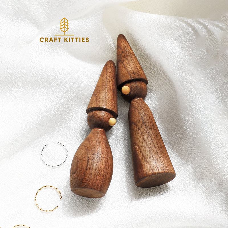 Porte-bague en bois de noyer artisanal — lot de 2