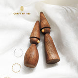 Porte-bague en bois de noyer artisanal — lot de 2