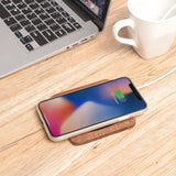 Chargeur sans fil en noyer massif — finition miroir