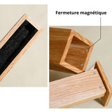 Porte-encens fermé en chêne rouge — fermeture magnétique