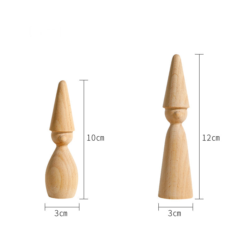 Porte-bague en bois de hêtre artisanal — lot de 2