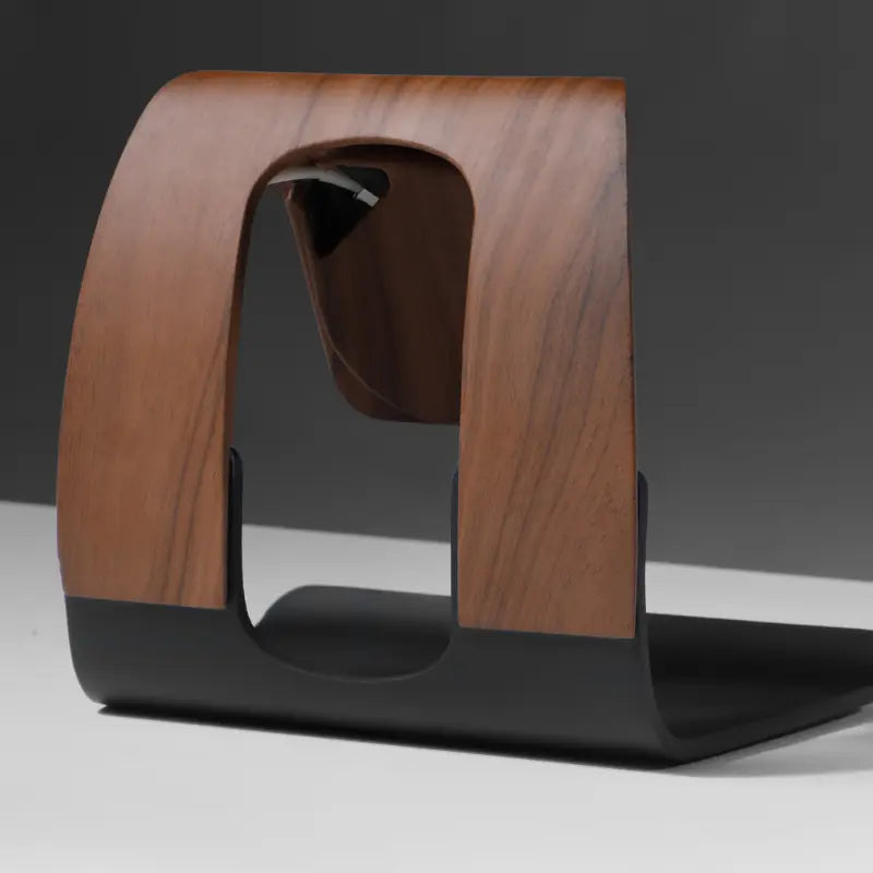 Support téléphone Cascade aspect bois — MagSafe & Android