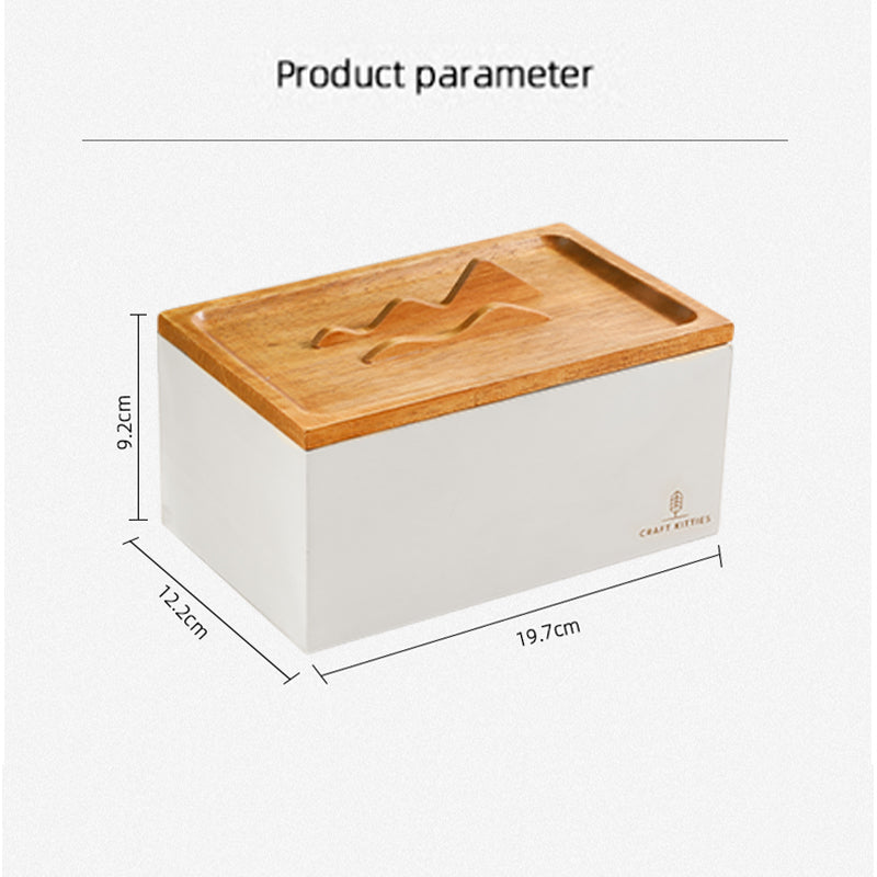Boîte à masques et support téléphone en bois