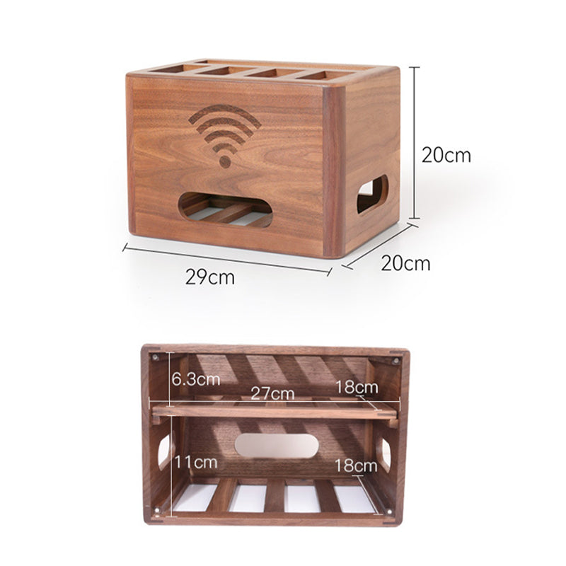 Boîte cache-câble routeur WiFi en bois naturel — déco salon