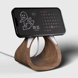 Support MagSafe HaloDock finition bois bureau