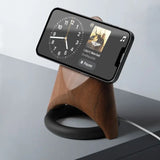 Support MagSafe Rocket — chargeur iPhone bureau bois