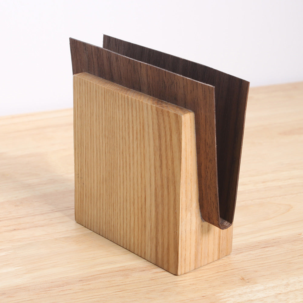 Porte-serviettes en bois chêne rouge — Modèle Papillon