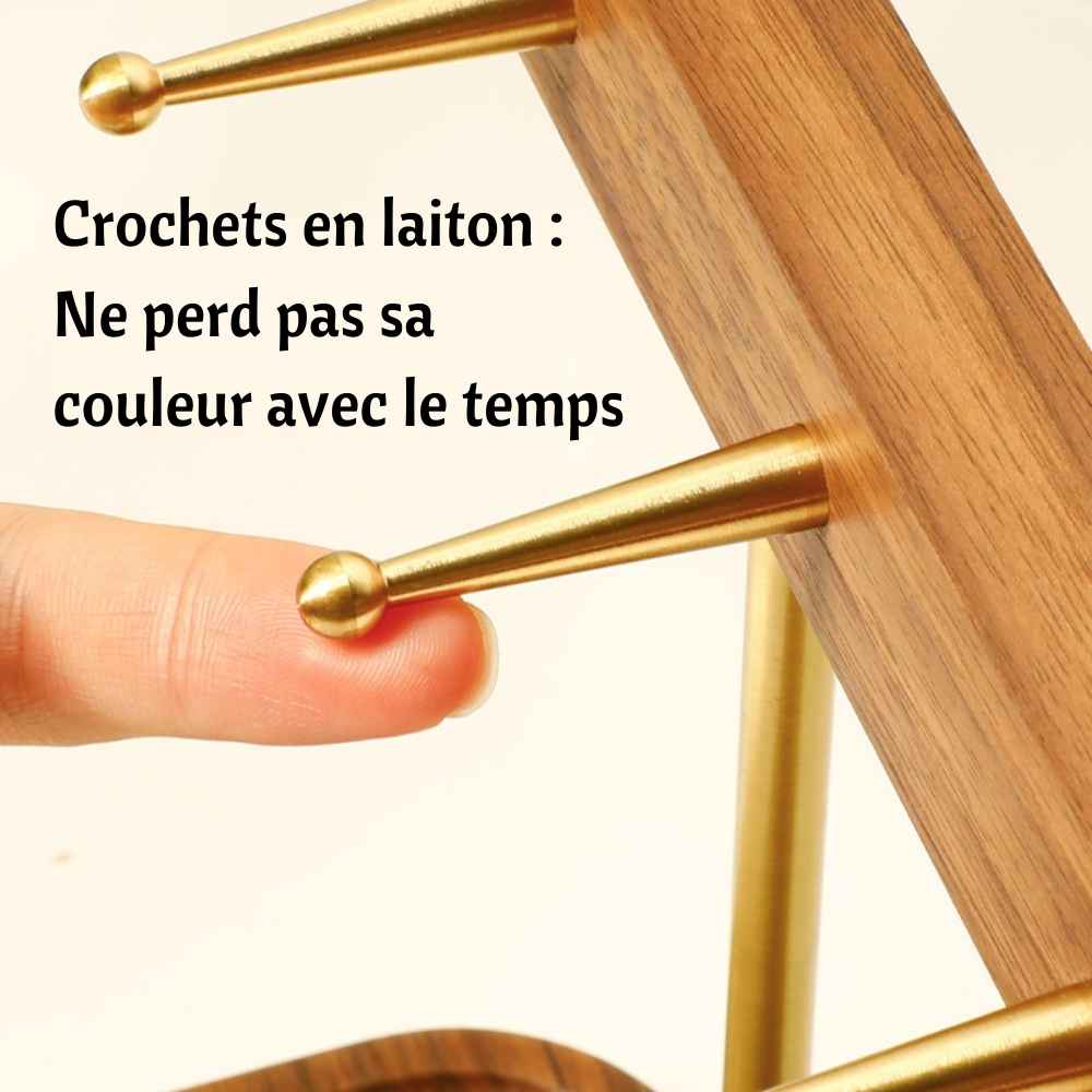 Présentoir vide-poche en noyer noir 24 cm — avec gravure