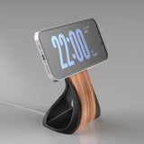 Support MagSafe WaveCraft — chargeur iPhone bois bureau