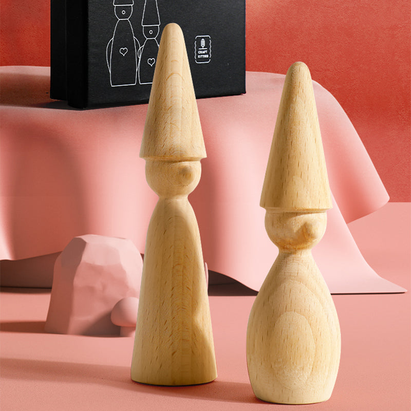 Porte-bague en bois de hêtre artisanal — lot de 2