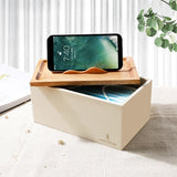 Boîte à masques et support téléphone en bois