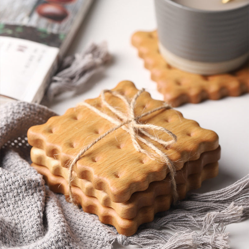 Sous-verres en bois de noyer — Forme biscuit (lot de 3)