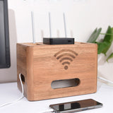 Boîte cache-câble routeur WiFi en bois naturel — déco salon